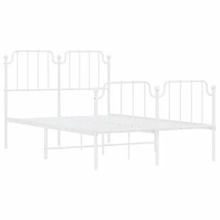 Metalowa rama łóżka z wezgłowiem i zanóżkiem, biała, 120x190 cm Lumarko! - Łóżka - miniaturka - grafika 5