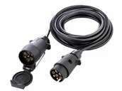 Akcesoria motoryzacyjne - Przewód Zasilania Przyczepy Z Wtyczką I Gniazdem 7 Pin, Długość 5 M - miniaturka - grafika 1