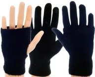 Rękawiczki - ZIMOWE RĘKAWICZKI damskie OCIEPLANE CIEPŁE mitenki 3w1 DO TELEFONU - miniaturka - grafika 1