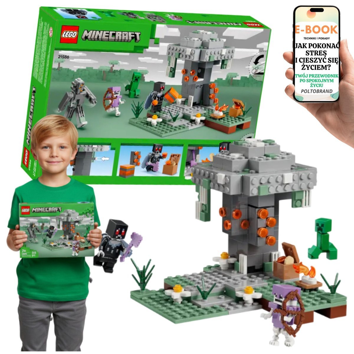 LEGO MINECRAFT Blady Ogród – skrzypacz człowiek-ćma creeper 21586 Lego hit prezentowy Dla Wnuczka Syna Chłopaka 8 9 10 11 Latka + EBOOK-1