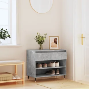 Stojak na buty betonowy szary 70x36x60 cm materiał drewnopochodny - Szafki na buty - miniaturka - grafika 1
