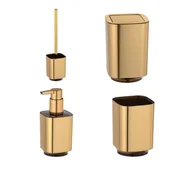 Akcesoria łazienkowe - Plastikowy zestaw akcesoriów łazienkowych w kolorze złota Auron – Wenko - miniaturka - grafika 1