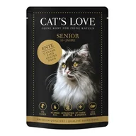 Mokra karma dla kotów - CAT'S LOVE mokra karma dla kota senior w galaretce Kaczka 24x85 g - miniaturka - grafika 1
