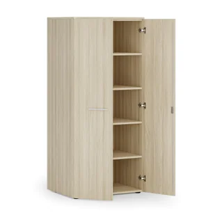 Szafa biurowa z drzwiami PRIMO WOOD, 1781 x 800 x 600 mm, dąb naturalny - Szafy biurowe - miniaturka - grafika 1