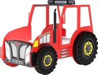 Łóżka dla dzieci i młodzieży - Elior Czerwone łóżko dziecięce traktor - Tarko 90x180 cm - miniaturka - grafika 1