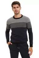 Koszulki męskie - DeFacto Męski sweter z dzianiny z długim rękawem okrągły dekolt - slim fit sweter dla mężczyzn topy (granatowy, XL), grantowy, XL - miniaturka - grafika 1