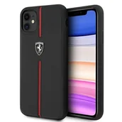 Etui i futerały do telefonów - Ferrari FEOMSHCN61BK iPhone 11 czarny/black hardcase Off Track Leather Nylon Stripe - miniaturka - grafika 1