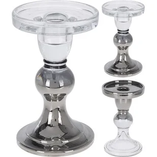 Świecznik szkło 8 x 13 cm mix - Świeczniki - miniaturka - grafika 1