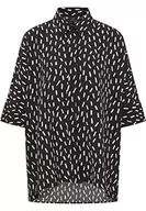 Koszule damskie - baradello Koszula damska 31226336-BA01, czarna wełna biała, S, czarny wełniany biały, S - miniaturka - grafika 1