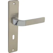 Klamki - Klamka do drzwi wewnętrznych z długim szyldem pod klucz Frida Nikiel/chrom - miniaturka - grafika 1