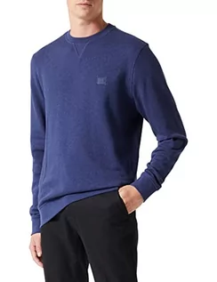 Bluzy męskie - BOSS Męska bluza Westart Relaxed-Fit z bawełny z naszywką z logo, Navy418., XL - grafika 1