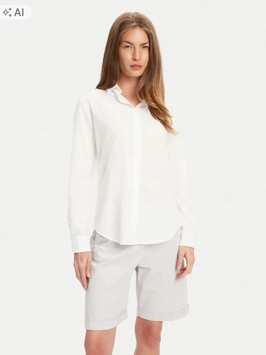 UNITED COLORS OF BENETTON BIAŁA KLASYCZNA KOSZULA BAWEŁNIANA XS 7DA