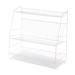 Suszarka do naczyń 3-poziomowa 50 cm biała z tacką - Suszarki do naczyń - miniaturka - grafika 1