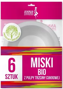 Anna Zaradna miski jednorazowe 6 sztuk Pulpa Trzciny Cukrowej - Naczynia i sztućce jednorazowe - miniaturka - grafika 1
