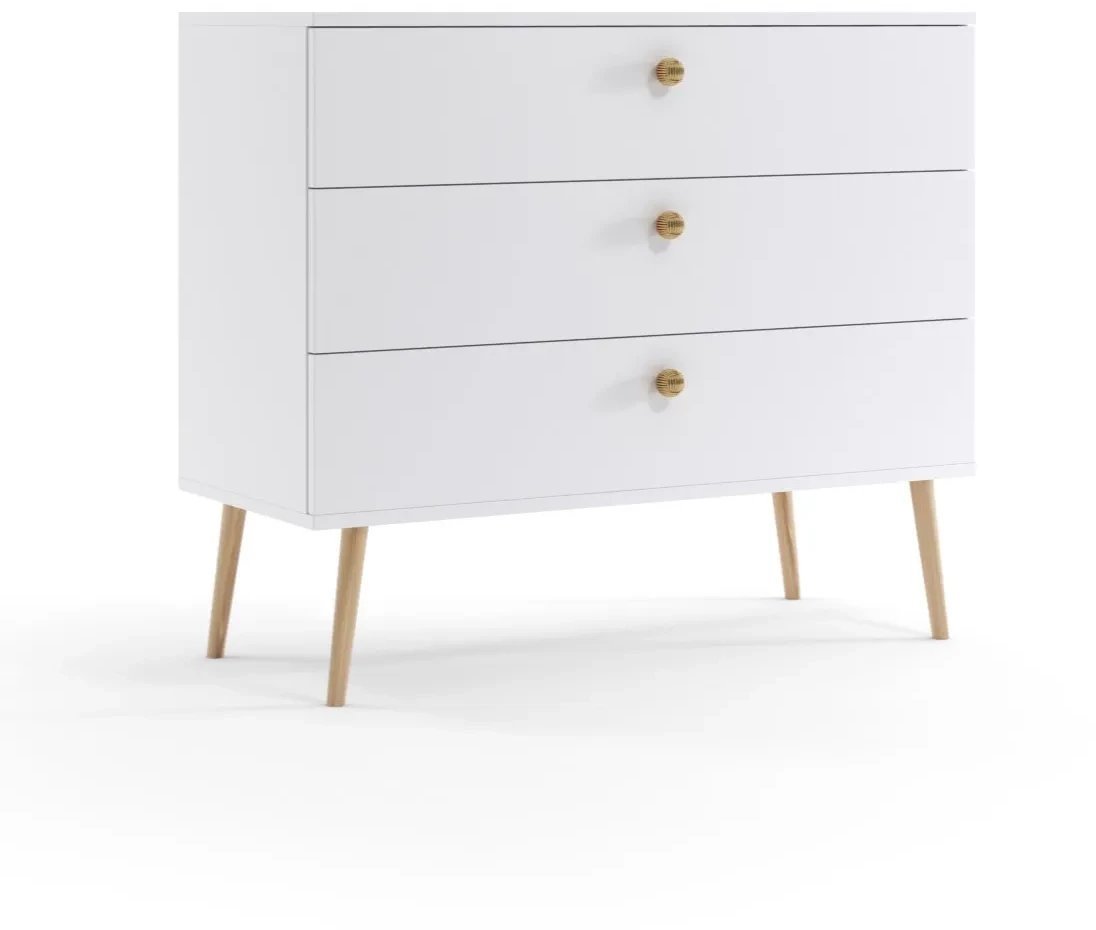 Komoda LEBEL 2 z szufladami 100cm biała mat MELIMEBLE