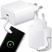 Ładowarki do telefonów - SZYBKA ŁADOWARKA SIECIOWA 45W DO SAMSUNG + KABEL USB-C 1M SZYBKIE ŁADOWANIE - miniaturka - grafika 1