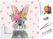 Malowanie po numerach - Zestaw do malowania po numerach, 20x20, Królik Boho - miniaturka - grafika 1