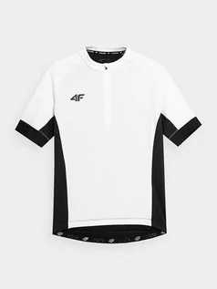 Koszulki sportowe męskie - 4F Koszulka sportowa w kolorze czarno-białym - grafika 1