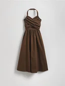 Sukienki - Reserved - Sukienka midi z kopertowym dekoltem - ciemnozielony - miniaturka - grafika 1