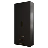 Szafy - Szafa uchylna z szufladami ubraniowa Inova 3 2D3SZ czarny + u. złoty Abiks Meble - miniaturka - grafika 1