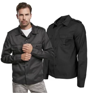 Koszula z długim rękawem BRANDIT US Shirt - Czarna XXL - Odzież taktyczna i umundurowanie - miniaturka - grafika 1