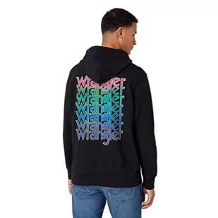 Wrangler Męska bluza z kapturem, czarna, L, czarny, L - Bluzy męskie - miniaturka - grafika 1