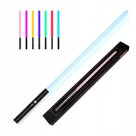 Zabawki militarne - MIECZ ŚWIETLNY 80CM ŚWIECĄCY WOJOWNIK KOLORY METAL - miniaturka - grafika 1