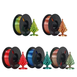filament do drukarek 3D, Tricolour Silk PLA, szpula bez pęcherzyków powietrza, 5PC MIXb dwukolorowy - Filamenty i akcesoria do drukarek 3D - miniaturka - grafika 1