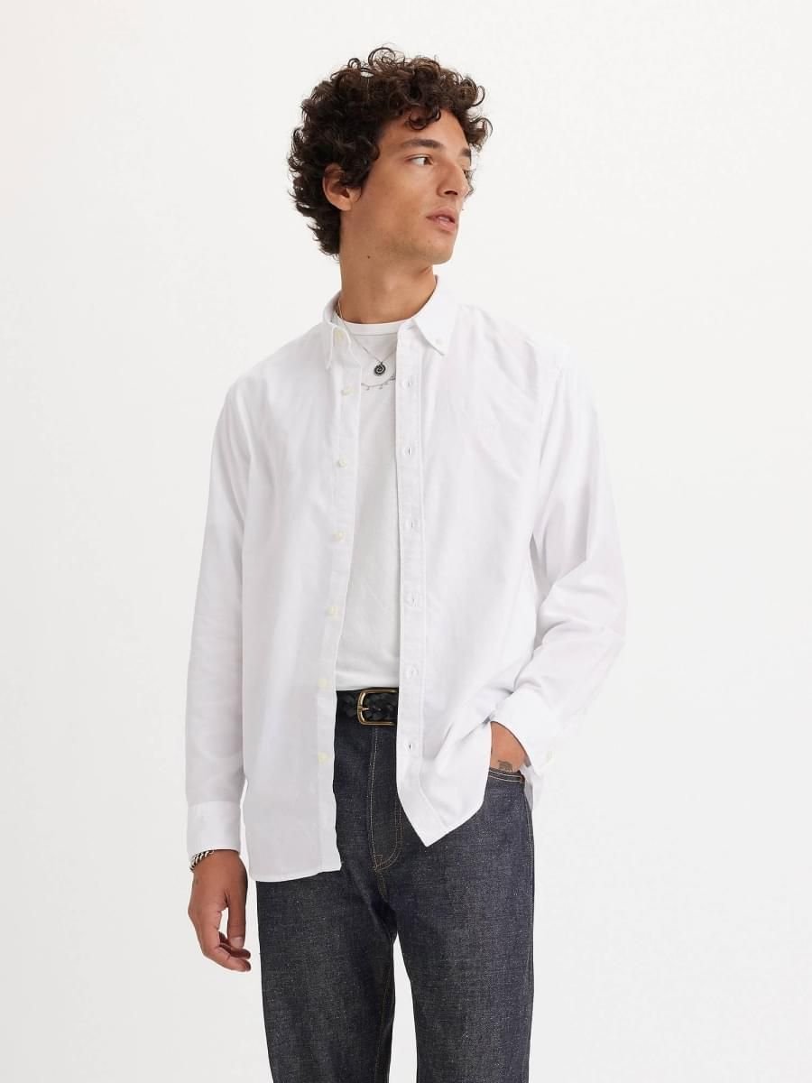 camicie uomo levis a7210 0000 - authentic button down bright white