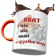 Kubki - Kubek Pomarańczowy Dla Brata na Urodziny Prezent z Nadrukiem ze Zdjęciem + Opakowanie na prezent (wzór 02) - miniaturka - grafika 1