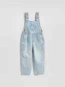 Spodnie i spodenki dla dziewczynek - Reserved - Jeansowe ogrodniczki skater - niebieski - miniaturka - grafika 1