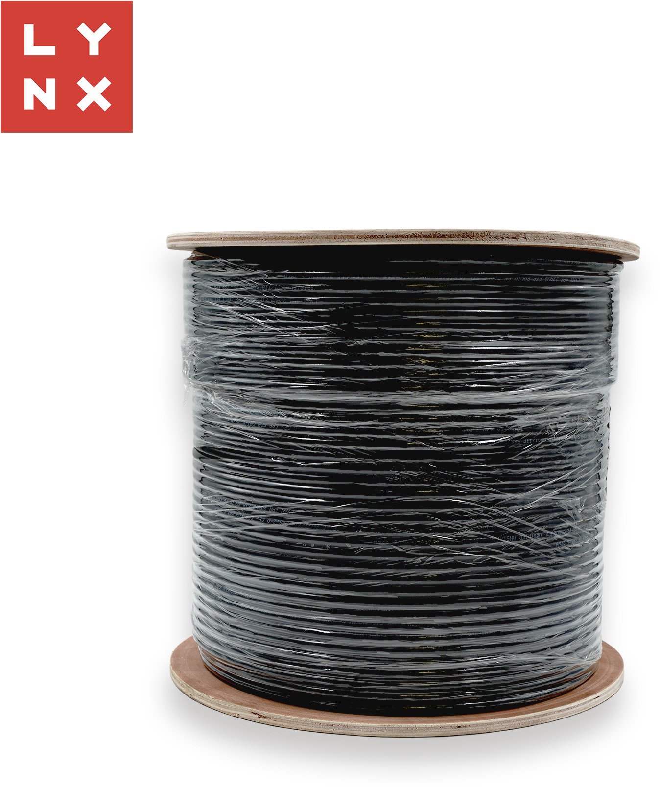 LYNX SFTP kabel, Cat6a, PE, celoměděný, venkovní, černý, cívka 500m LX-SLD-SFTP6A-PE-BK