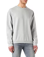 Swetry męskie - Urban Classics Męska bluza Pigment Dyed Crew Neck Basic sweter dla mężczyzn dostępny w 4 kolorach, rozmiary S - 5XL, Lightassphalt, S - miniaturka - grafika 1