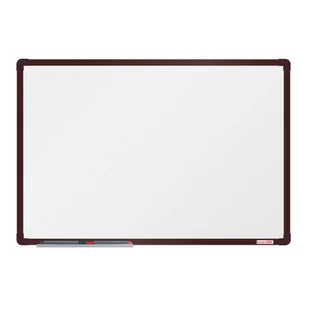 boardOK Biała magnetyczna tablica boardOK, 90 x 60 cm, brązowa rama VOK060090-1500 - Tablice i flipcharty - miniaturka - grafika 1