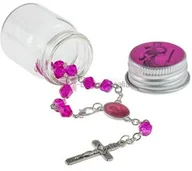 Różańce - Dziesiątek różańca - szkło - św. Krzysztof - zapinanie - mini słoiczek - 6mm - miniaturka - grafika 1