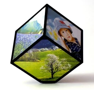 OOTB Ramka obrotowa, kostka, czarna - Gadżety do domu - miniaturka - grafika 1