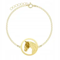 Bransoletki - Bransoletka Złota Koń American Paint Horse 925 Łańcuszek Biżuteria GRAWER - miniaturka - grafika 1