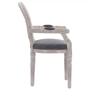 Krzesło stołowe, ciemnoszare, 54x56x96,5 cm, obite aksamitem - Krzesła - miniaturka - grafika 4