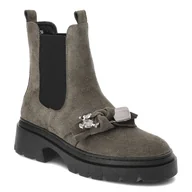 Botki damskie - Zielone Botki Karino Modne Buty Damskie - miniaturka - grafika 1