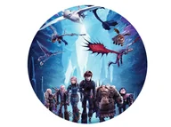 Ciasta i półprodukty do ciast - Dekoracyjny opłatek tortowy Jak wytresować smoka 3 - 20 cm - miniaturka - grafika 1