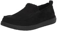 Kapcie damskie - Skechers Męskie kapcie MELSON Willmore, czarne mikrofibra, 40 EU - miniaturka - grafika 1