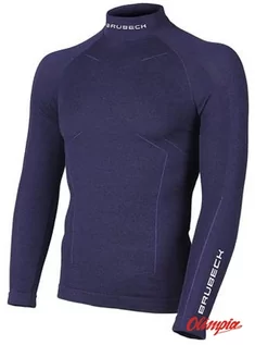 Bluzy sportowe męskie - Bluza termoaktywna Brubeck Extreme Wool LS11920 męska granatowa - grafika 1