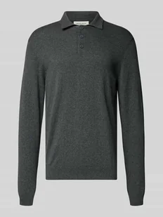 Sweter z dzianiny z domieszką kaszmiru i kołnierzykiem polo model ‘FRODE’ - Swetry męskie Sweter z dzianiny z domieszką kaszmiru i kołnierzykiem polo model ‘FRODE’ - Swetry męskie - miniaturka - grafika 1
