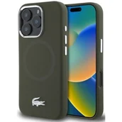 Etui i futerały do telefonów - Etui LACOSTE Silicone Croco Logo MagSafe do Apple iPhone 16 Pro Max Khaki - miniaturka - grafika 1