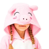 Stroje karnawałowe - Piżama Onesie Kigurumi Kostium Przebranie Różowa Świnka Dzieci 95 - 105cm - miniaturka - grafika 1