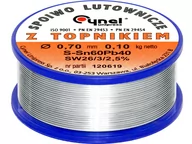 Akcesoria do lutowania - Cyna Z Topnikiem Spoiwo Lutownicze 100g 0,70mm 60% - miniaturka - grafika 1