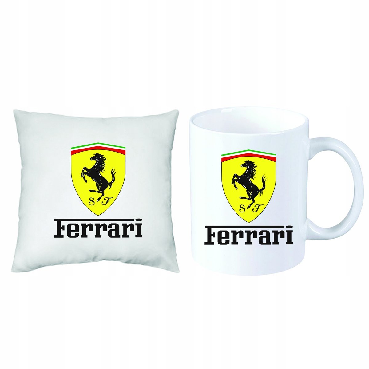 Ferrari ZESTAW PREZENT PODUSZKA + KUBEK + IMIĘ