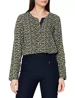 Bluzki damskie - TOM TAILOR Damski Wzorzysta bluzka Henley ze wzorami 1021097, 24662 - Navy Green Floral Design, 32 - miniaturka - grafika 1