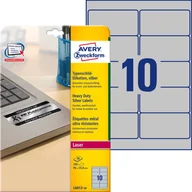 Etykiety do drukarek - Avery Zweckform Zweckform znamionowe A4 96 x 50,8 mm srebrne (L6012-20) - miniaturka - grafika 1