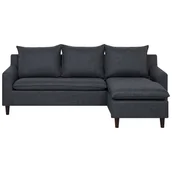Narożniki - Beliani Sofa narożna tapicerowana ciemnoszara ELVENES - miniaturka - grafika 1